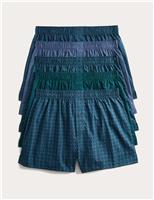 5pk Pure Cotton Mosaic Woven Boxers