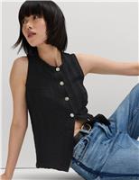 Crew Neck Textured Waistcoat