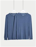 M&S 2 Pack Heatgen Light Thermal Long Sleeve Tops Cedar