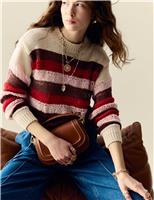 Cotton Blend Striped Cropped Jumper
