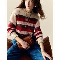 Cotton Blend Striped Cropped Jumper