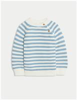 Pure Cotton Striped Knitted Jumper (0-3 Yrs)
