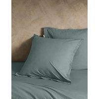 M&S X Fired Earth 2 Pack Washed Cotton Square Pillowcases Storm