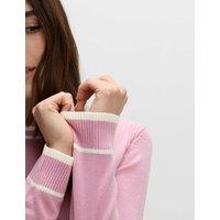 M&S Supersoft Tipped Crew Neck Jumper Medium Pink