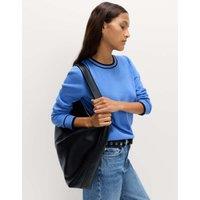 M&S Supersoft Tipped Crew Neck Jumper Neon Blue