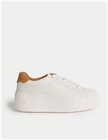 Leather Lace Up Platform Trainers with Freshfeet