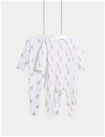 2pk Pure Cotton Safari Print Sleepsuits (6lbs-3 Yrs)