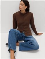 Soft Touch Crew Neck Peplum Fitted Cardigan