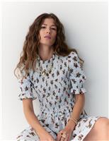 Floral Crew Neck Midi Dress