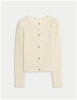 Bobble Detail Cardigan With Wool