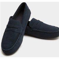 M&S Suede Moccasin Slippers with Freshfeet Navy