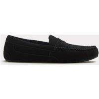 M&S Suede Moccasin Slippers with Freshfeet Black