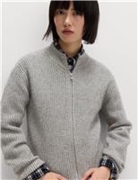 Cloud-Yarn Textured Bomber Cardigan