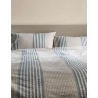 M&S Pure Cotton Carter Stripe Jacquard Bedding Set Natural Mix