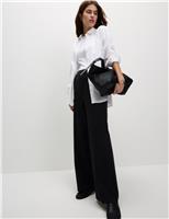 Jersey Wide Leg Trousers with Stretch