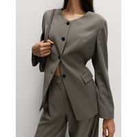 M&S Collarless Jacket Mole