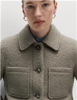 Textured Collared Bomber Jacket