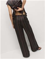Stripe Plisse Palazzo Trousers