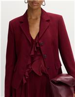 Wool Look Tailored Revere Cropped Blazer