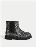 Kids Glitter Chelsea Boots (4 Small - 2 Large)