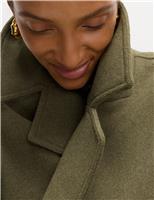 Wool Blend Single Breasted Coat