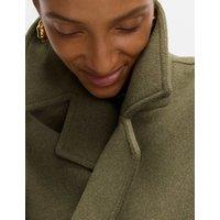 Wool Blend Double Breasted Coat