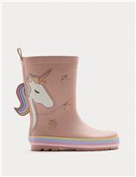 M&S Kids' Unicorn Wellies (4 Small - 2 Large) Pink Mix