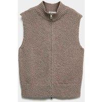Cotton Rich Boucle Zip Up Knitted Waistcoat