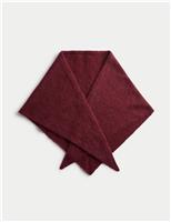 Knitted Textured Triangle Scarf with Wool