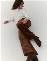 Pure Cotton Cord Wide Leg Trousers