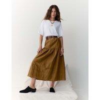 Pure Cotton Midaxi Tiered Skirt