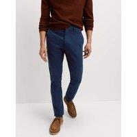 M&S Slim Fit Cotton Rich Stretch Chinos Dark Marine