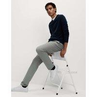 M&S Slim Fit Cotton Rich Stretch Chinos Ash Grey