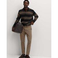 M&S Slim Fit Cotton Rich Stretch Chinos Brown