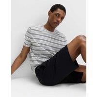 M&S Pure Cotton Striped Pyjama Set Grey Mix