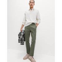 M&S Regular Fit Stretch Chinos Moss Green