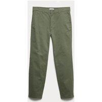 M&S Regular Fit Stretch Chinos Moss Green