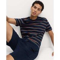 M&S Pure Cotton Rainbow Stripe Pyjama Set Navy Mix