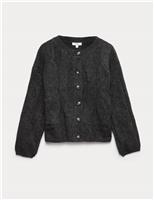 Cable Knit Relaxed Cardigan with Alpaca