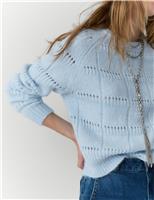 Pointelle Crew Neck Jumper With Alpaca