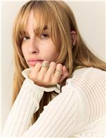 Cotton Rich Pointelle Crew Neck Jumper