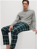 Pure Cotton Henley Check Pyjama Set