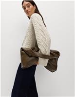 Cable Knit Button Front Cardigan