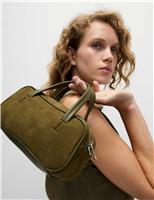 Suedette Mini Bowler Cross Body Bag