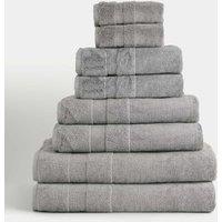 M&S Set of 2 Ultimate Luxury Turkish Cotton Towels Silver Grey