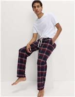 Pure Cotton Checked Loungewear Bottoms