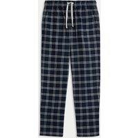 M&S Pure Cotton Checked Pyjama Bottoms Navy Mix