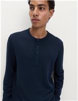 Cotton Rich Henley Loungewear Top