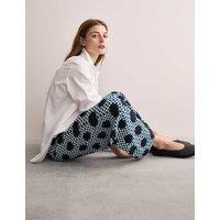 Cotton Blend Gingham Spot Wide Leg Trousers