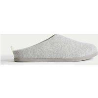 M&S Felt Back Tab Mule Slippers Light Grey